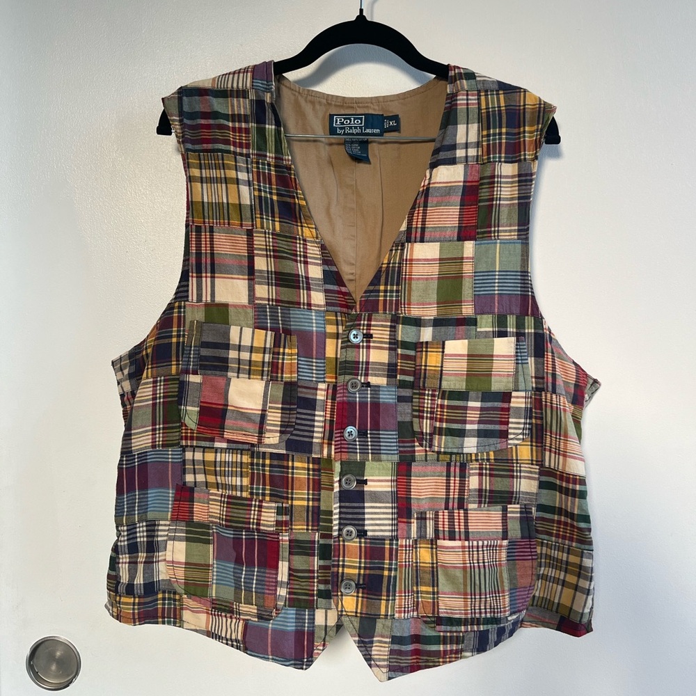 Vintage Polo Ralph Lauren Vest | Imported India Madras Hand Loomed